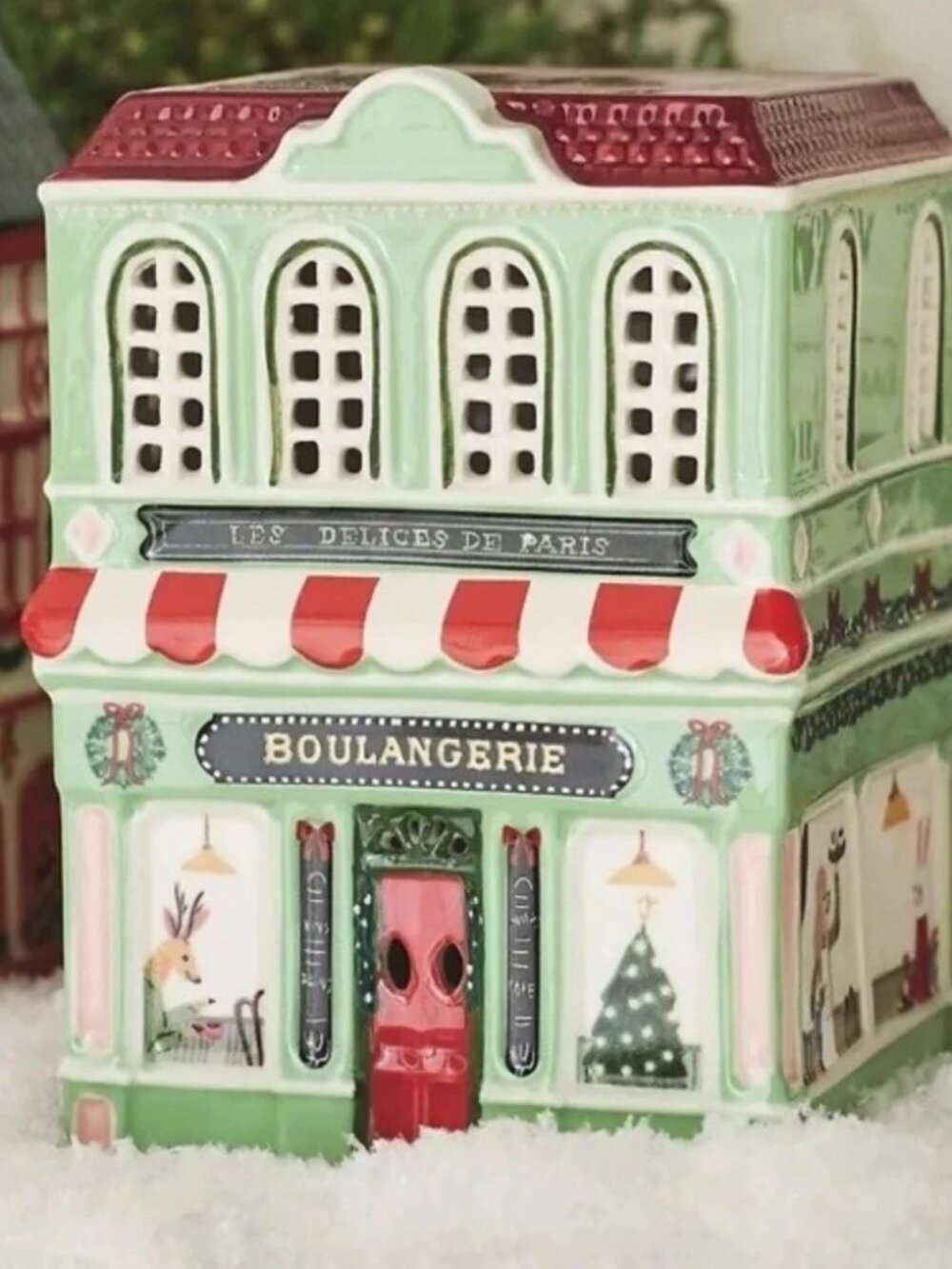 NWT! ANTHROPOLOGIE Ceramic Holiday House Paris Bakery Boulangerie!